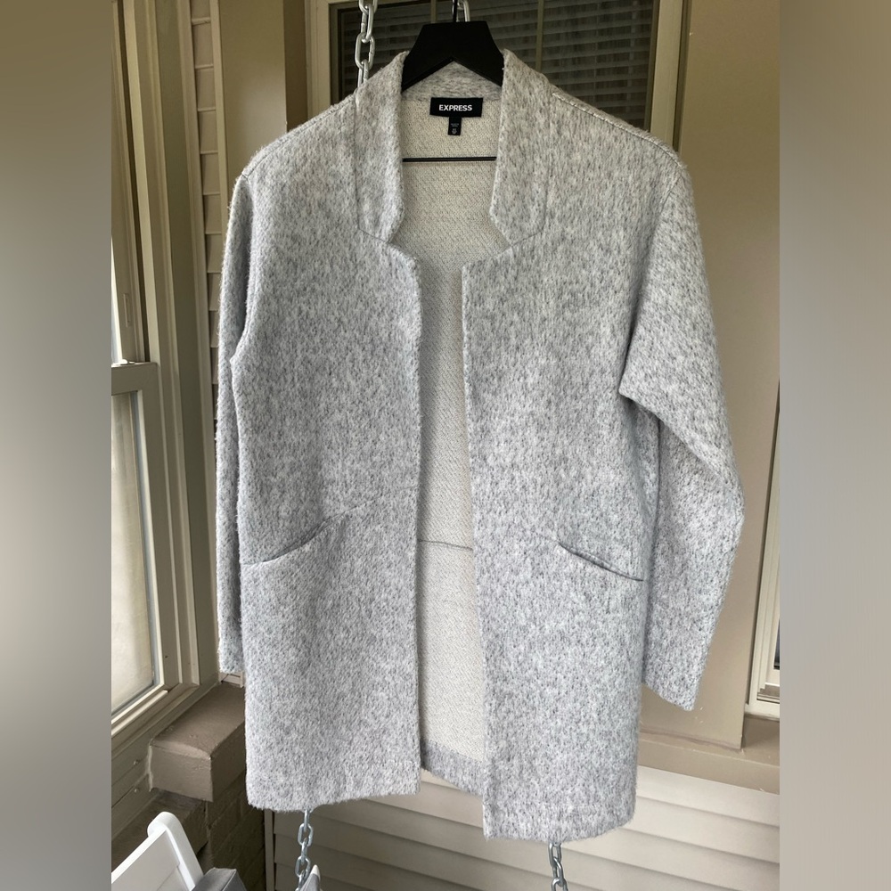 Express, Grey, Marled, Notch Collar Jacket!